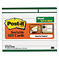 Post-it® Shuffle And Stick Index Cards, 4" x 5", Green/White Header, Pack Of 80 1 thumbnail image