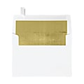 LUX Invitation Envelopes, A7, Peel & Stick Closure, Gold/White, Pack Of 50