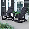 Flash Furniture Savannah All-Weather Adirondack Rocking Chairs, Black, Set Of 2 Chairs 1 thumbnail image