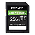 PNY EliteX-PRO60 Class 10 U3 V60 UHS-II SDXC Flash Memory Card, 256GB, P-SD256V60280EXP6-GE