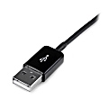 StarTech.com 2m Dock Connector to USB Cable for Samsung Galaxy Tab- 6.56 ft Proprietary/USB Data Transfer Cable for Tablet PC, Notebook - First End: 1 x Type A Male USB - Second End: 1 x Male Proprietary Connector - Shielding - Black - 1 Pack