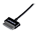 StarTech.com 2m Dock Connector to USB Cable for Samsung Galaxy Tab- 6.56 ft Proprietary/USB Data Transfer Cable for Tablet PC, Notebook - First End: 1 x Type A Male USB - Second End: 1 x Male Proprietary Connector - Shielding - Black - 1 Pack