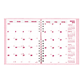 Brownline® CoilPro 14-Month Planner, 8 7/8" x 7 1/8", 50% Recycled, Pink, December 2014–January 2016