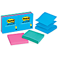 Post-it Pop-up Jaipur Notes - Pop-up, Self-adhesive, Repositionable - 3" x 3" - Assorted - Paper - 6 / Pack