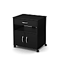 South Shore Axess Printer Cart On Wheels, Pure Black 1 thumbnail image
