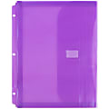 JAM Paper® Plastic Binder Envelopes With Hook-And-Loop Fastener, 8 5/8" x 11 1/2", Lilac, Pack Of 12 1 thumbnail image