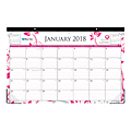 Blue Sky™ Breast Cancer Awareness Monthly Desk Pad Calendar, Breastcancer.org, 17" x 11", 50% Recycled, Alexandra, January to December 2018 (100021) 1 thumbnail image