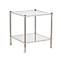 SEI Furniture Paschall End Table, Square, Clear/Silver 1 thumbnail image
