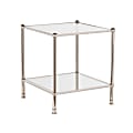 SEI Furniture Paschall End Table, Square, Clear/Silver
