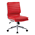 Office Star™ Pro-Line II™ SPX Armless Bonded Leather Mid-Back Chair, Red/Chrome