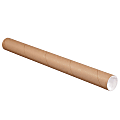 Office Depot® Brand Mailing Tubes With Caps, 2" x 25", 80% Recycled, Kraft, Case Of 50