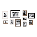 Uniek Kate And Laurel Bordeaux Gallery Wall Frame Kit, 15-1/2” x 12-1/2”, Modern Farmhouse Black/White/Gray, Set Of 10