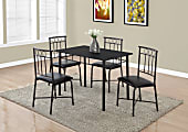 Monarch Specialties Metal 5-Piece Dining Set, Rectangle, Black 1 thumbnail image