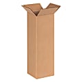 Partners Brand Tall Corrugated Boxes 6" x 6" x 20", Bundle of 25
