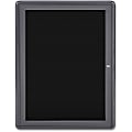 Ghent 1-Door Ovation Enclosed Letterboard, 34" x 24", Aluminum Frame With Gray Finish