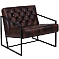 Flash Furniture Hercules Madison LeatherSoft™ Faux Leather Tufted Lounge Chair, Bomber Jacket Brown/Black