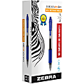 Zebra® Pen SARASA® X20 Retractable Gel Pens, Pack Of 12, Fine Point, 0.5 mm, Translucent Barrel, Blue Ink