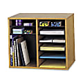 Safco® Wood Adjustable 12-Compartment Literature Organizer, 16"H x 19 1/2"W x 12"D, Gray
