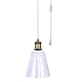 LumiSource Taurus Contemporary Pendant Ceiling Lamp, 7-1/2”W, Clear Shade/Gold Base