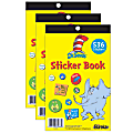 Eureka Sticker Books, Dr. Seuss, 536 Stickers Per Book, Pack Of 3 Books