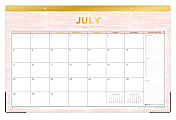 Blue Sky™ Day Designer Monthly Desk Pad Calendar, 11" x 17", Blush Le Liz, July 2018 to June 2019 1 thumbnail image