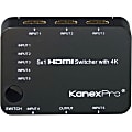 KanexPro 5x1 HDMI Switcher with 4K Support - TV, Blu-ray Disc Player, Xbox, Projector, Home Theater, STB, PlayStation 3, DVD Player, PlayStation 4 Compatible - 5 x HDMI Digital Audio/Video In, 1 x HDMI Digital Audio/Video Out