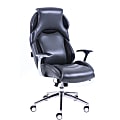 Lorell® Executive Ergonomic Bonded Leather High-Back Chair, Black