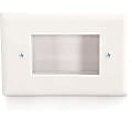 C2G Easy Mount Recessed Low Voltage Cable Pass Through Wall Plate White TAA - 1-gang - White 1 thumbnail image