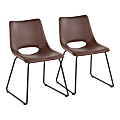 LumiSource Robbi Contemporary Dining Chairs, Brown/Black, Set Of 2 Chairs