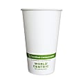 World Centric® Paper Hot Cups, 16 Oz, White, Carton Of 1,000 Cups