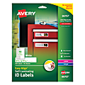 Avery® Easy Align™ Self-Laminating ID Labels, AVE00757, 1 1/16" x 3 1/2", White, Pack of 250