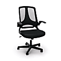 Essentials By OFM Flip-Arm Mesh High-Back Chair, Black