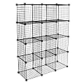 Mount-It! Work-It 12-Cube Wire Modular Storage Organizer, 14"H x 14"W x 14"D, Black 1 thumbnail image