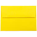 JAM Paper® Booklet Envelopes, #4 Bar (A1), Gummed Seal, 30% Recycled, Yellow, Pack Of 25