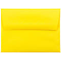 JAM Paper® Booklet Invitation Envelopes, A2, Gummed Seal, 30% Recycled, Yellow, Pack Of 25