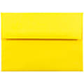 JAM Paper® Booklet Invitation Envelopes, A6, Gummed Seal, 30% Recycled, Yellow, Pack Of 25