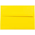 JAM Paper® Booklet Invitation Envelopes, A7, Gummed Seal, 30% Recycled, Yellow, Pack Of 25
