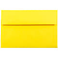 JAM Paper® Booklet Invitation Envelopes, A10, Gummed Seal, 30% Recycled, Yellow, Pack Of 25 1 thumbnail image