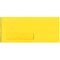JAM Paper® #10 Single-Window Booklet Envelopes, Bottom Left Window, Gummed Seal, 30% Recycled, Brite Hue Yellow, Pack Of 25