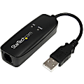 StarTech.com External V.92 56K USB Fax Modem - Dial up Data Modem - USB - 1 x RJ-11 Phone Line, 1 x  USB - 56 Kbps - 1 Pack 1 thumbnail image