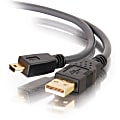 C2G 2m Ultima USB 2.0 A to Mini-b Cable - Type A Male USB - Mini Type B Male USB - 6.56ft - Charcoal