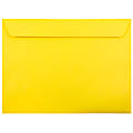 JAM Paper® Booklet Envelopes, 9" x 12", Gummed Seal, 30% Recycled, Yellow, Pack Of 25