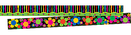 Barker Creek Double-Sided Borders, 3" x 35", Neon, 12 Strips Per Pack, Set Of 2 Packs 1 thumbnail image