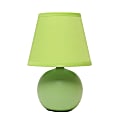 Simple Designs  Mini Ceramic Globe Table Lamp, 8.66"H, Green