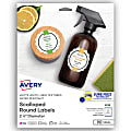 Avery® Permanent Textured Labels With Sure Feed®, 8218, Round Scallop, 2-1/2" Diameter, White, Pack Of 90 1 thumbnail image