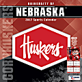 Turner Licensing® Team Wall Calendar, 12" x 12", Nebraska Cornhuskers, January to December 2017