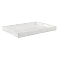 Amscan Rectangular Plastic Serving Tray With Handles, 14"H x 18"W x 1-3/4"D, White