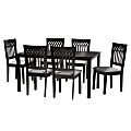 Baxton Studio Genesis Modern 7-Piece Dining Set, 29-3/16”H x 59-1/16”W x 35-7/16”D, Gray/Dark Brown 1 thumbnail image