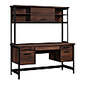 Sauder® Briarbrook 60”W Computer Desk With Hutch, Barrel Oak® Finish/Black Frame 1 thumbnail image