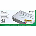 Mead Press-it Seal-it No. 10 Security Envelopes - Security - #10 - 4 1/8" Width x 9 1/2" Length - Peel & Seal - 45 / Box - White